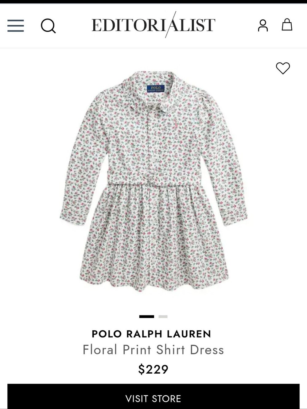 Polo Ralph Lauren Girls Floral Oxford Dress | Polo Dress for Girls size 12